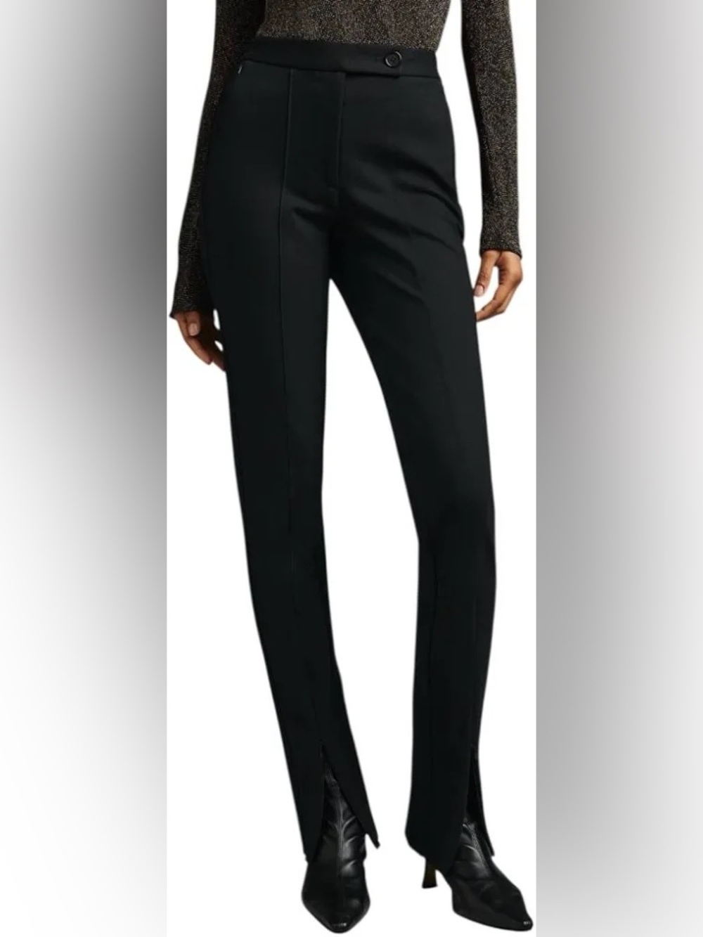 Maeve by Anthropologie Ponte Straight Ankle Zip Pants Black Size 0